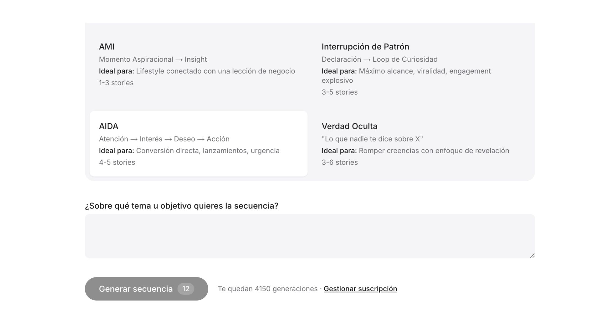 Nueva Tarea · crea contenido al instante